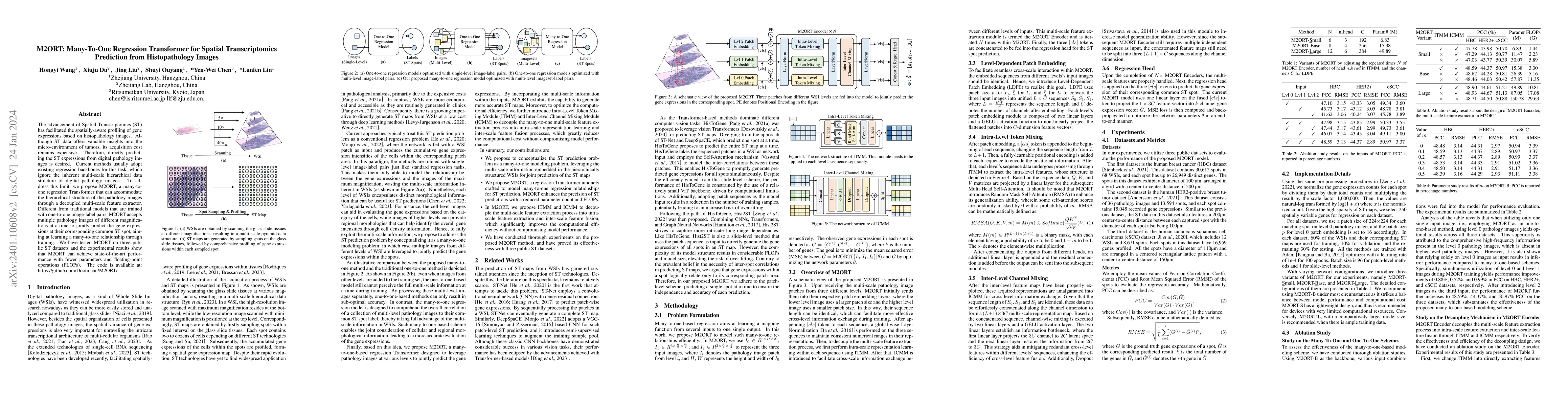 Thumbnail for M2ORT: Many-To-One Regression Transformer for Spatial Transcriptomics
  Prediction from Histopathology Images