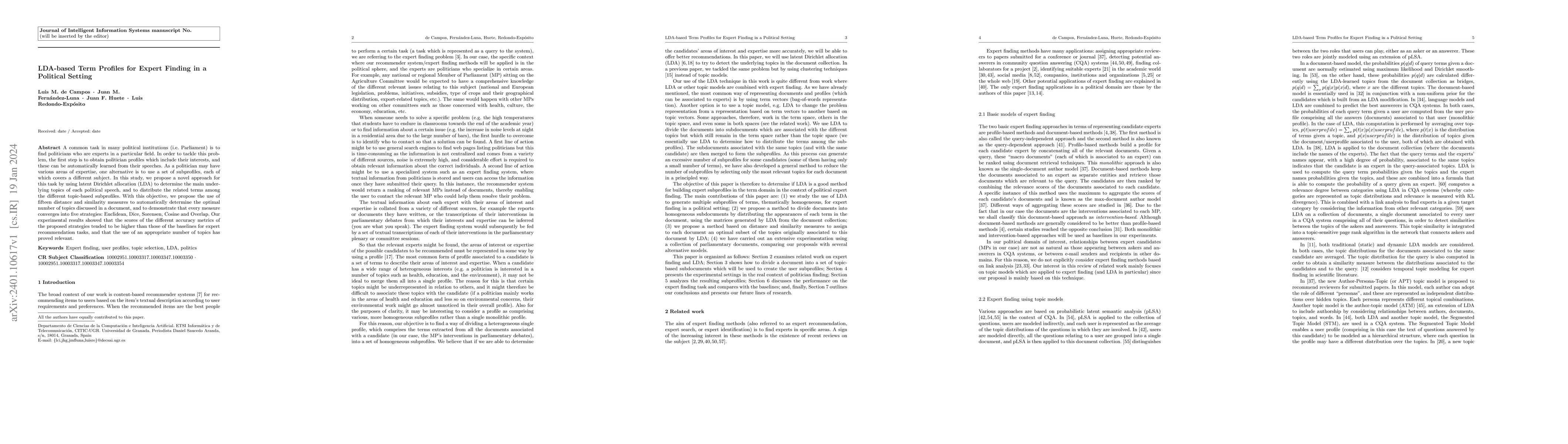 Thumbnail for LDA-based Term Profiles for Expert Finding in a Political Setting