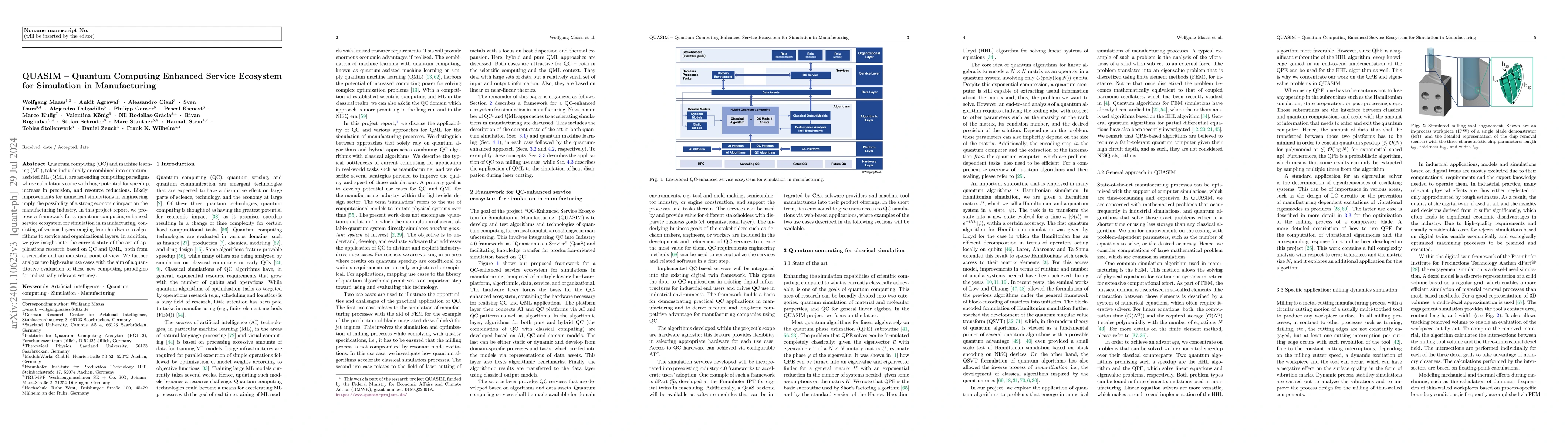 Thumbnail for Quantum Computing Enhanced Service Ecosystem for Simulation in
  Manufacturing