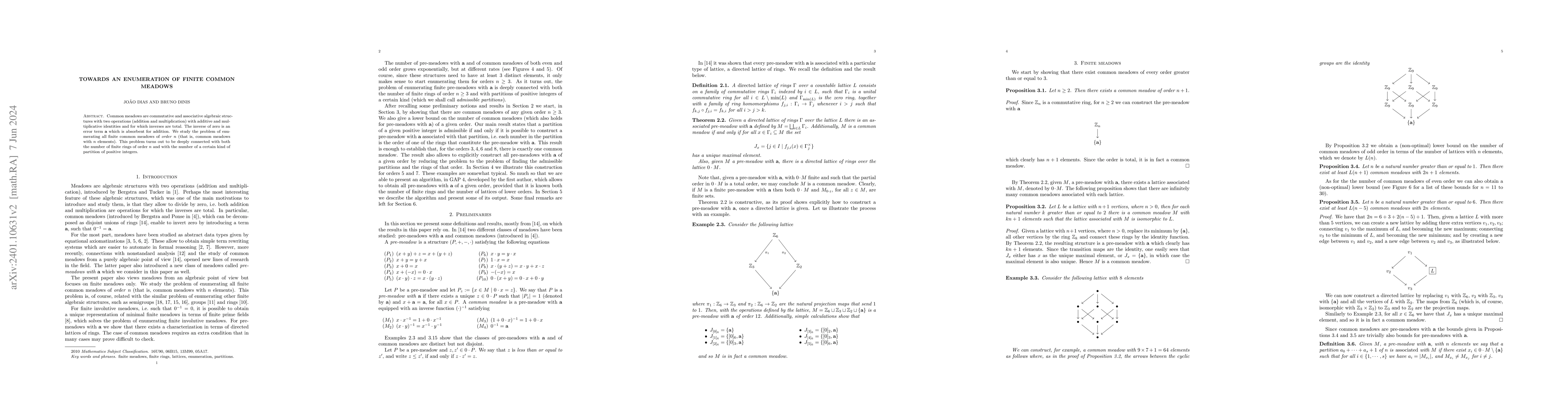 Thumbnail for Towards an Enumeration of Finite Common Meadows