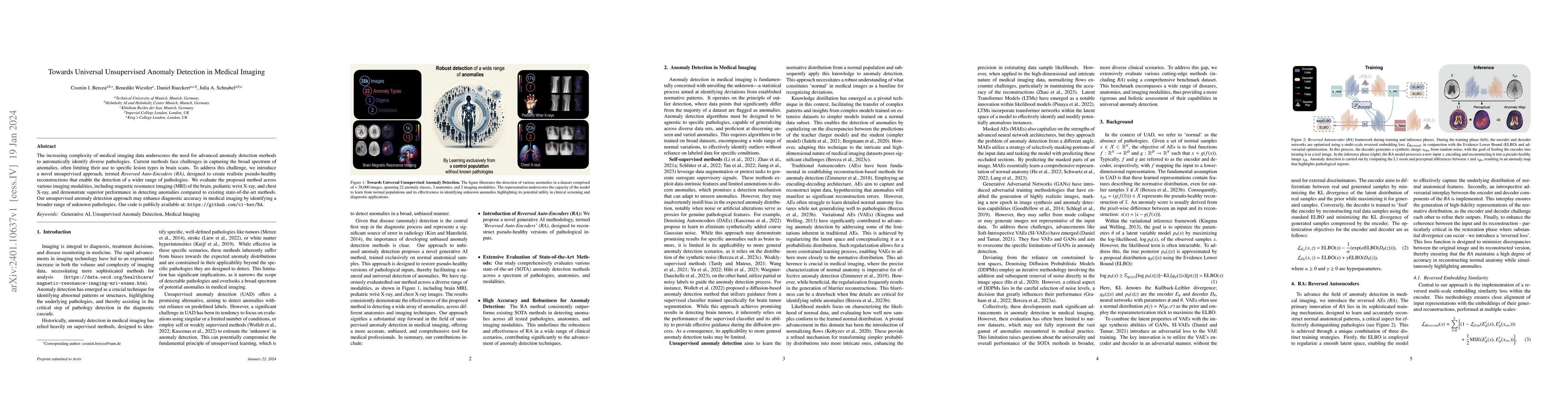 Thumbnail for Towards Universal Unsupervised Anomaly Detection in Medical Imaging