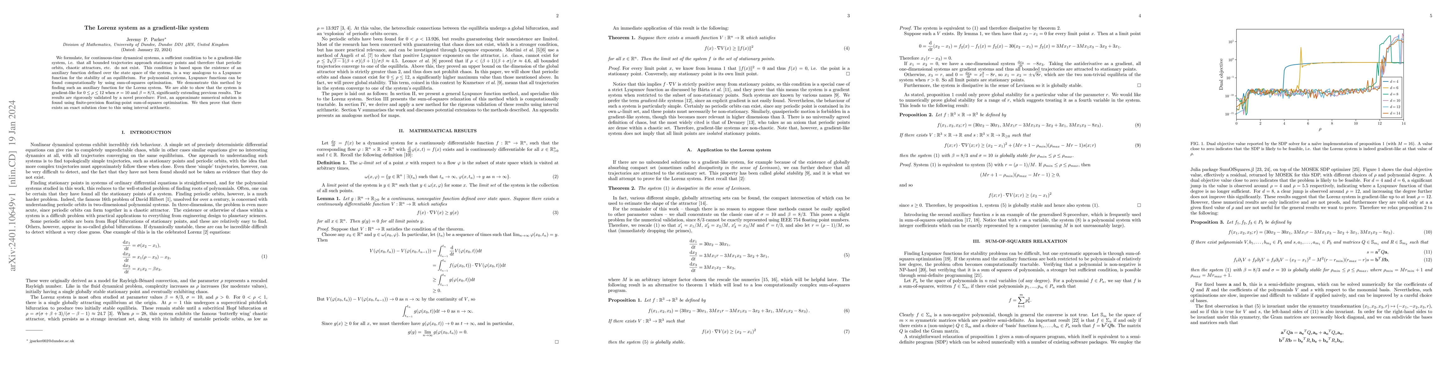 Thumbnail for The Lorenz system as a gradient-like system