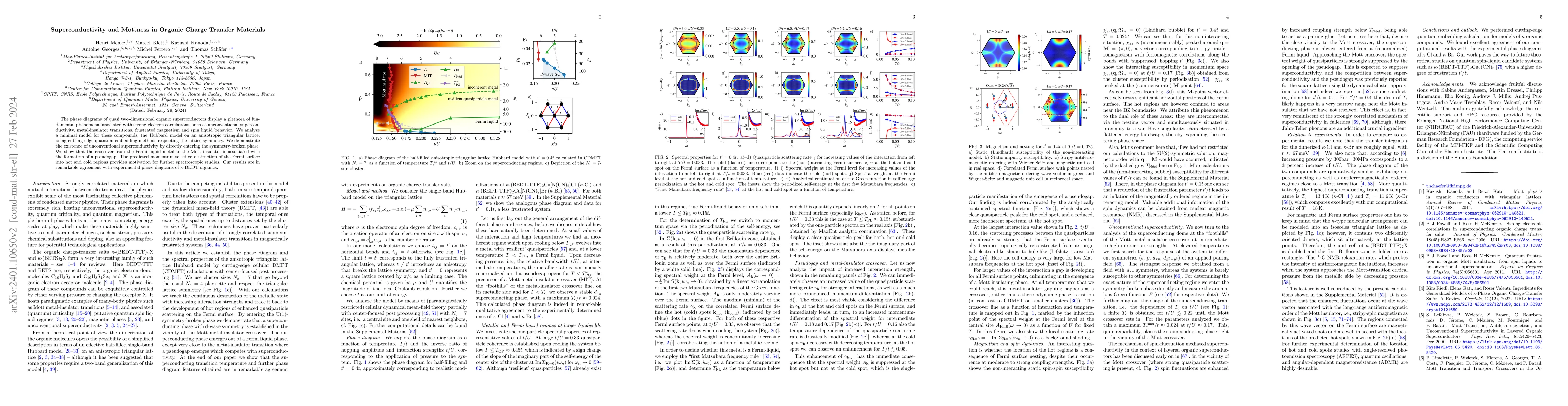 Thumbnail for Superconductivity and Mottness in Organic Charge Transfer Materials