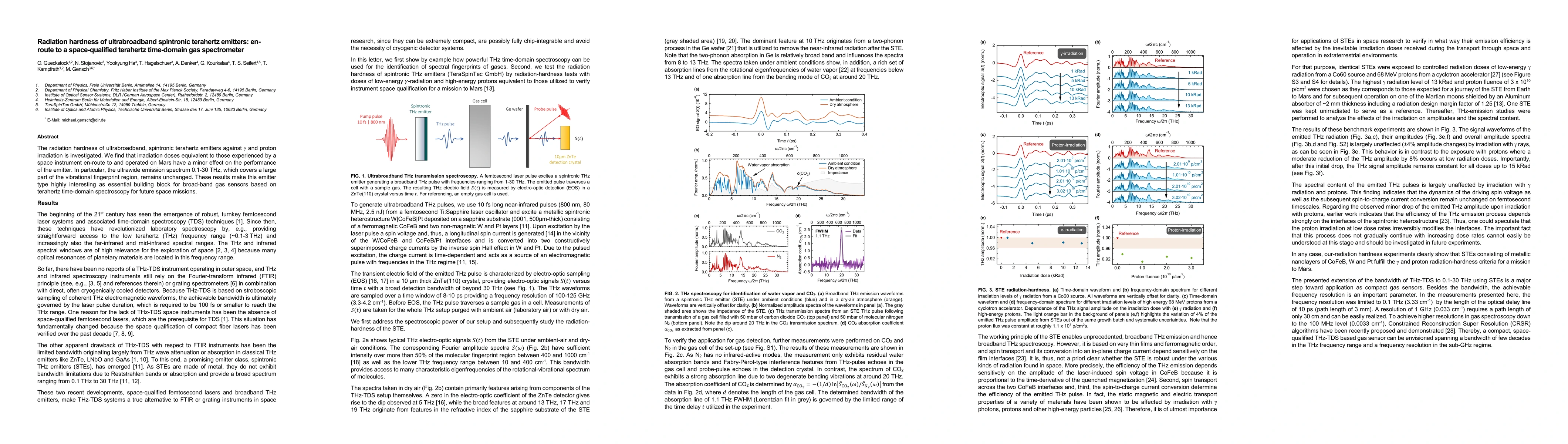 Thumbnail for Radiation hardness of ultrabroadband spintronic terahertz emitters:
  en-route to a space-qualified terahertz time-domain gas spectrometer
