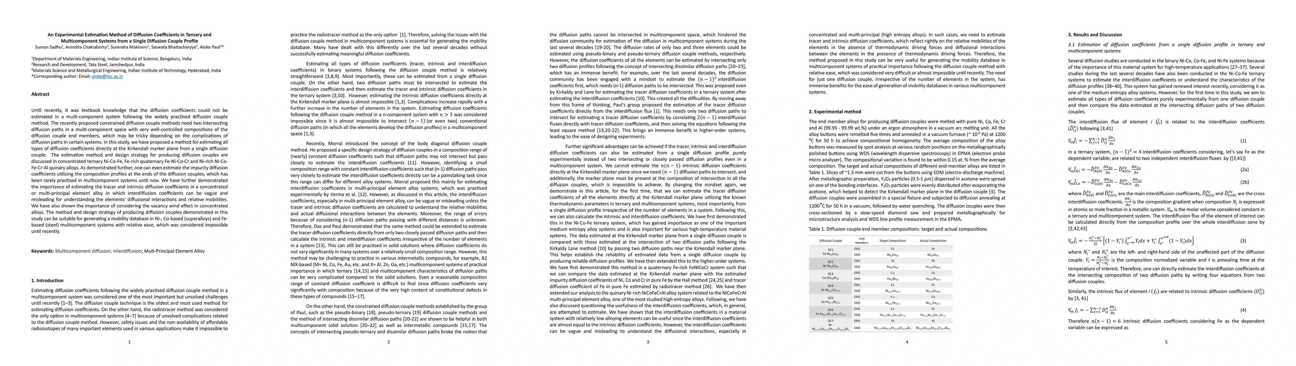 Thumbnail for An Experimental Estimation Method of Diffusion Coefficients in Ternary
  and Multicomponent Systems from a Single Diffusion Couple Profile