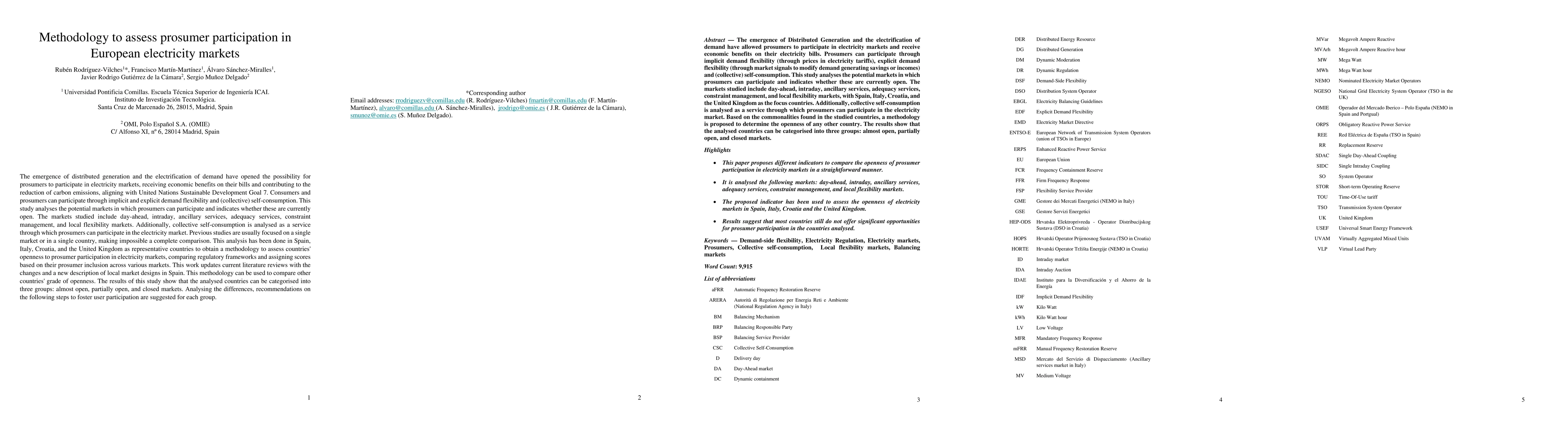 Thumbnail for Methodology to assess prosumer participation in European electricity
  markets