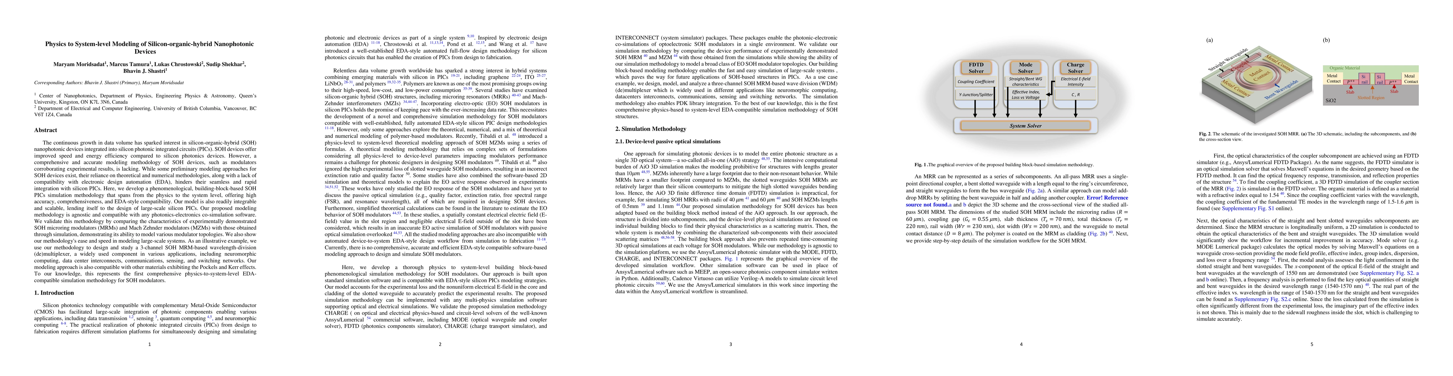 Thumbnail for Physics to System-level Modeling of Silicon-organic-hybrid Nanophotonic
  Devices