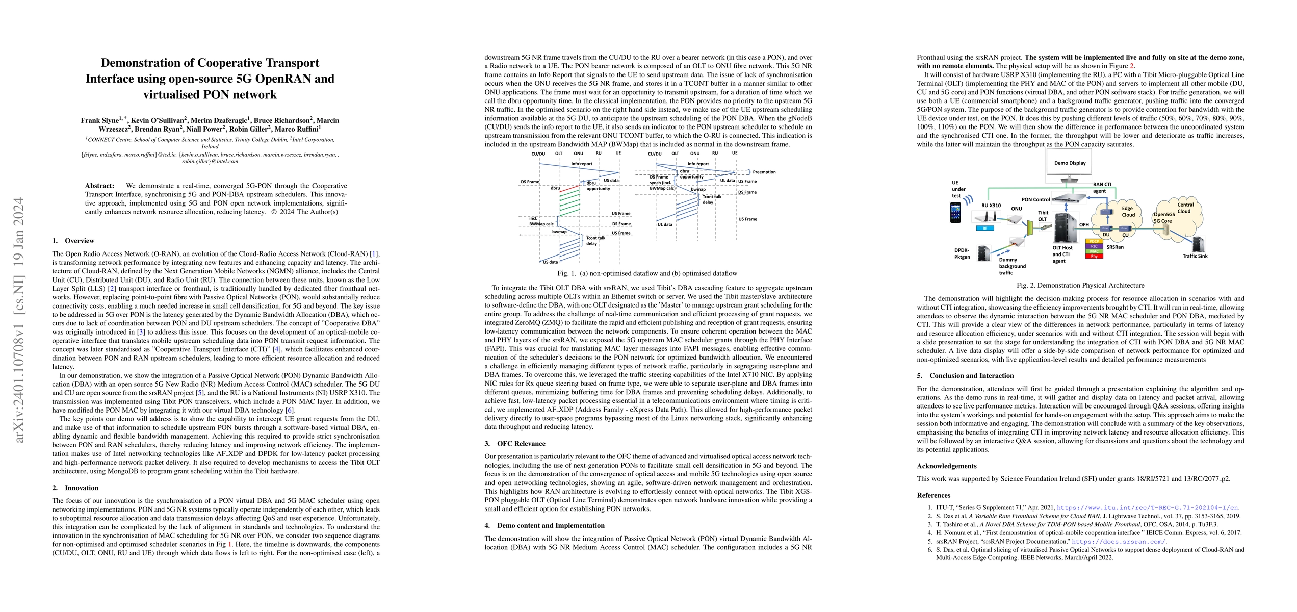 Thumbnail for Demonstration of Cooperative Transport Interface using open-source 5G
  OpenRAN and virtualised PON network