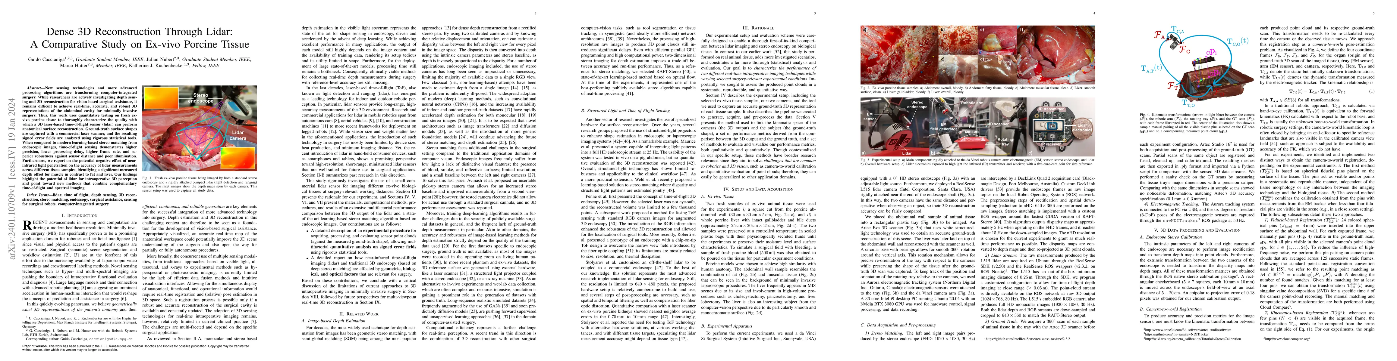 Thumbnail for Dense 3D Reconstruction Through Lidar: A Comparative Study on Ex-vivo
  Porcine Tissue