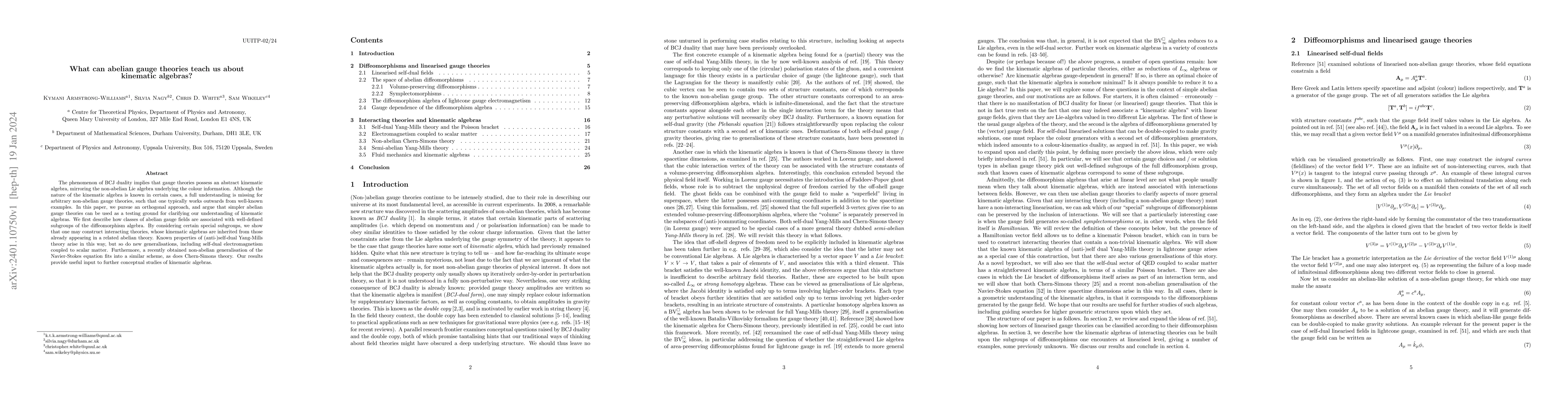 Thumbnail for What can abelian gauge theories teach us about kinematic algebras?