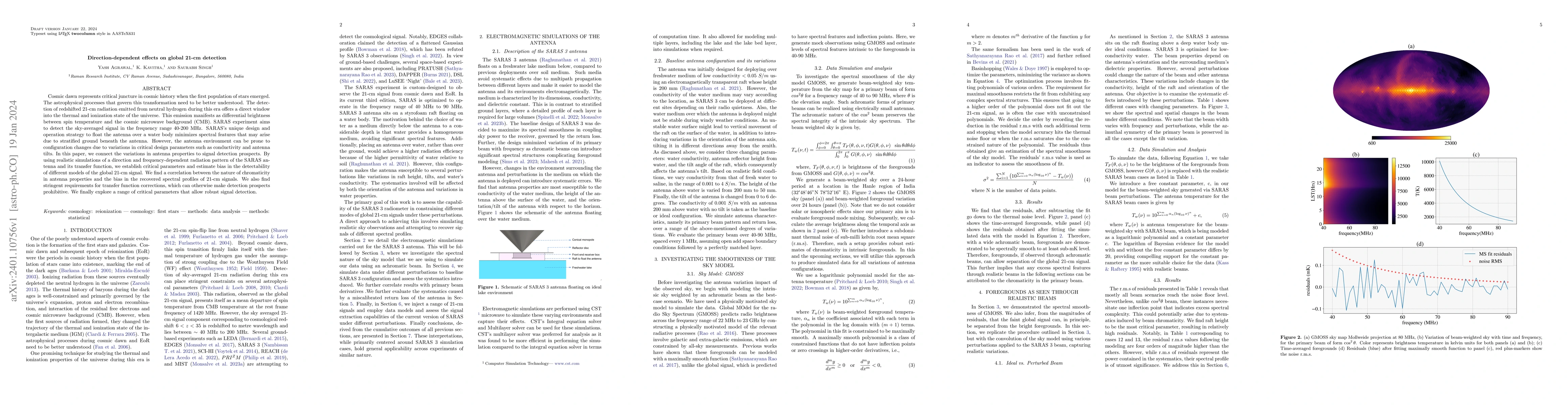 Thumbnail for Direction-dependent effects on global 21-cm detection