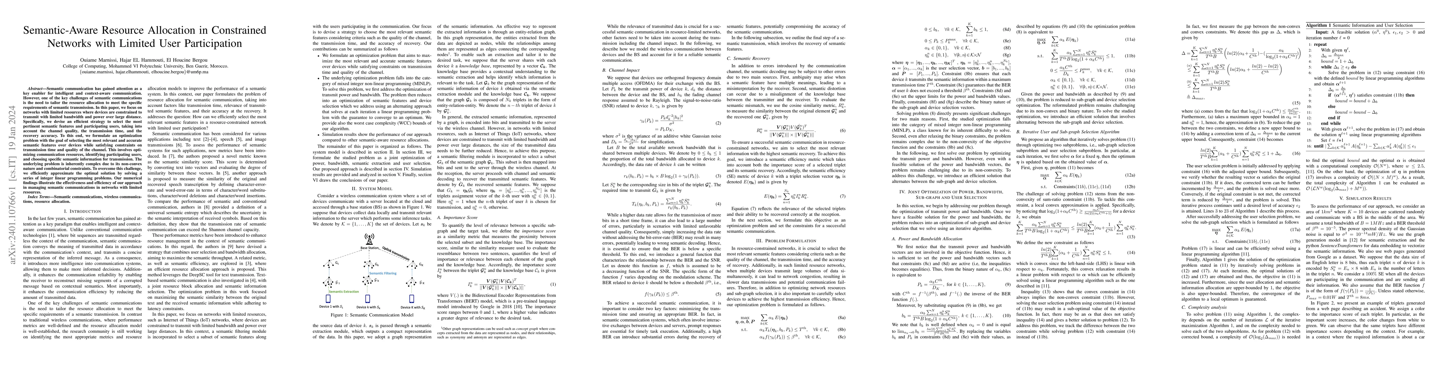 Thumbnail for Semantic-Aware Resource Allocation in Constrained Networks with Limited
  User Participation