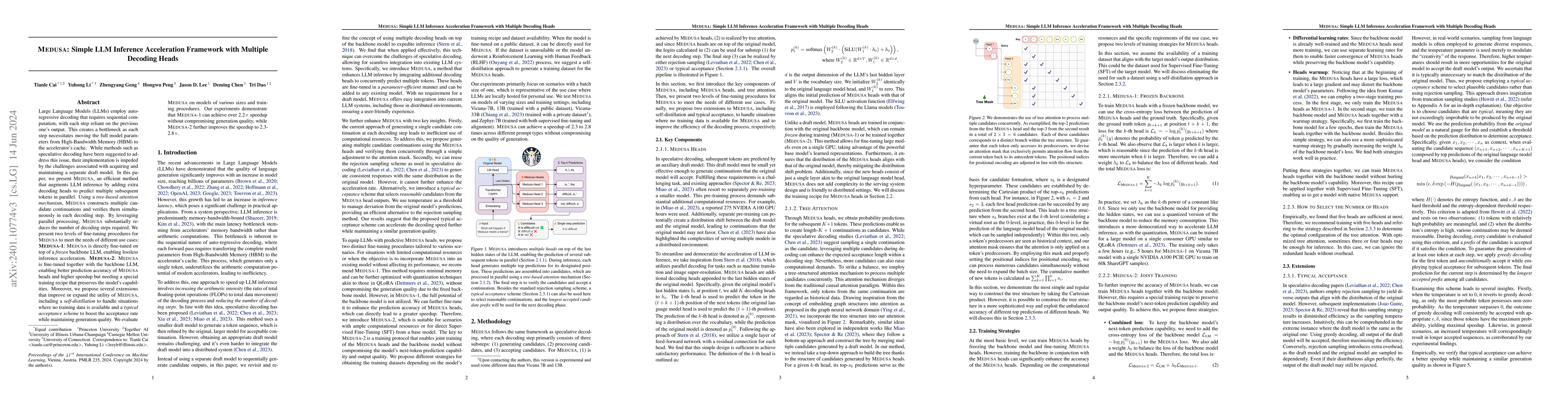 Thumbnail for Medusa: Simple LLM Inference Acceleration Framework with Multiple
  Decoding Heads
