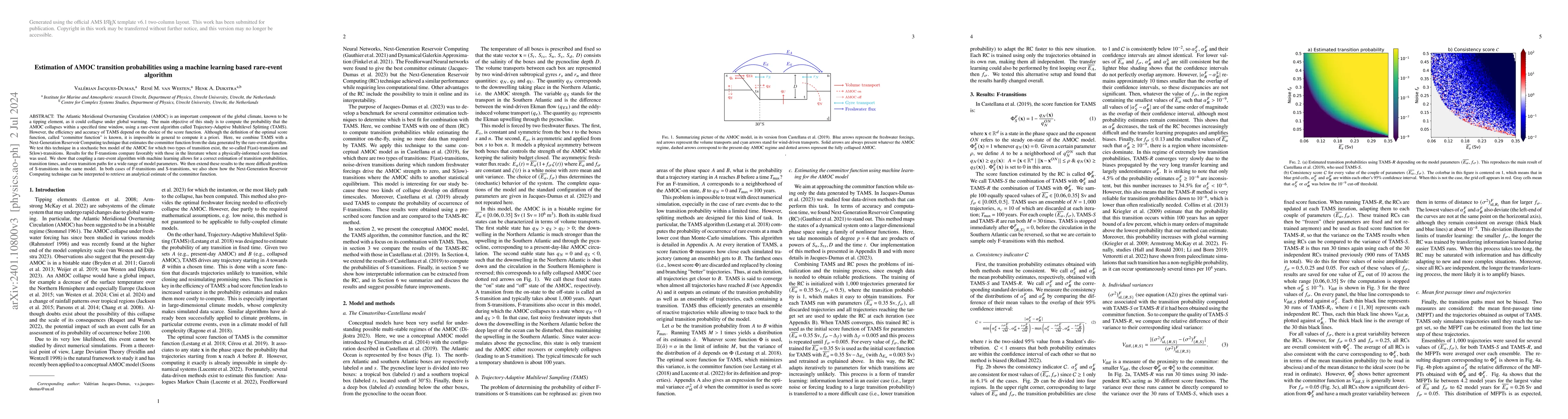 Thumbnail for Estimation of AMOC transition probabilities using a machine learning
  based rare-event algorithm