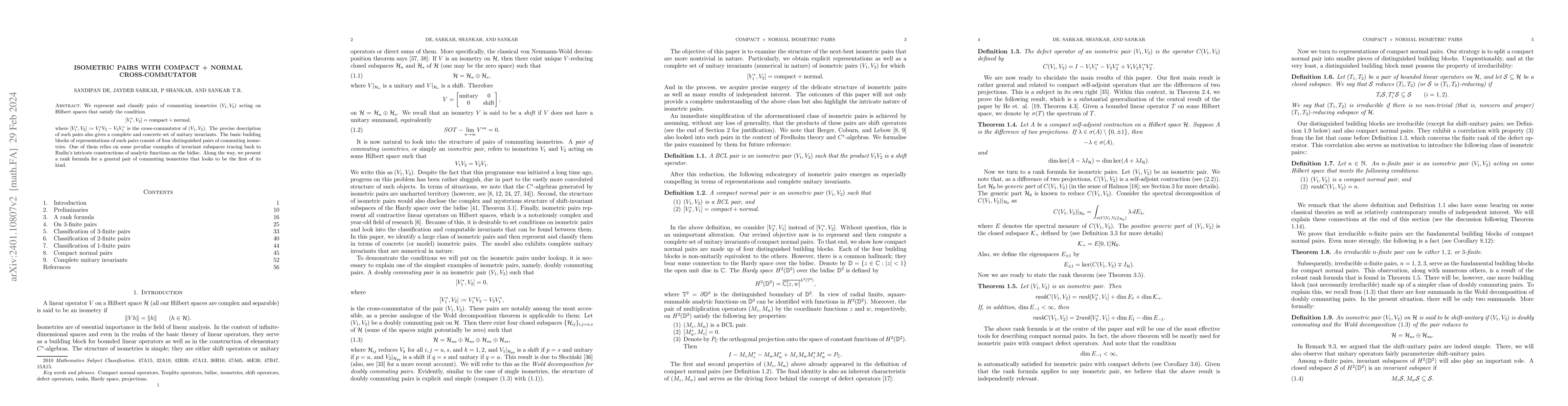 Thumbnail for Isometric pairs with compact + normal cross-commutator