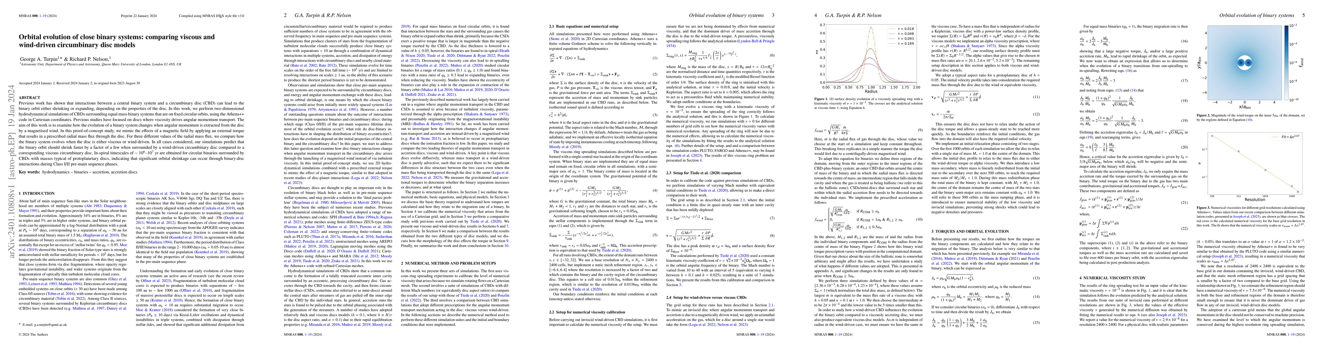 Thumbnail for Orbital evolution of close binary systems: comparing viscous and
  wind-driven circumbinary disc models