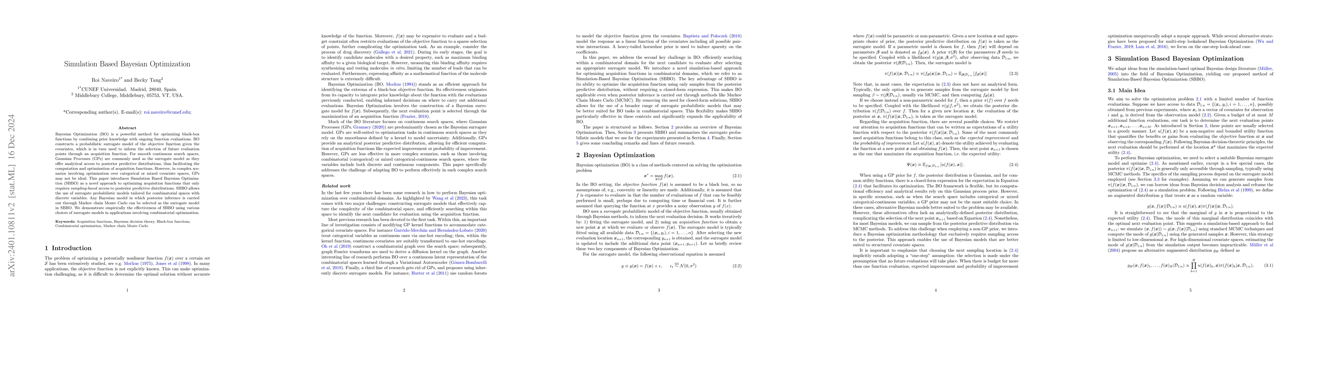 Thumbnail for Simulation Based Bayesian Optimization