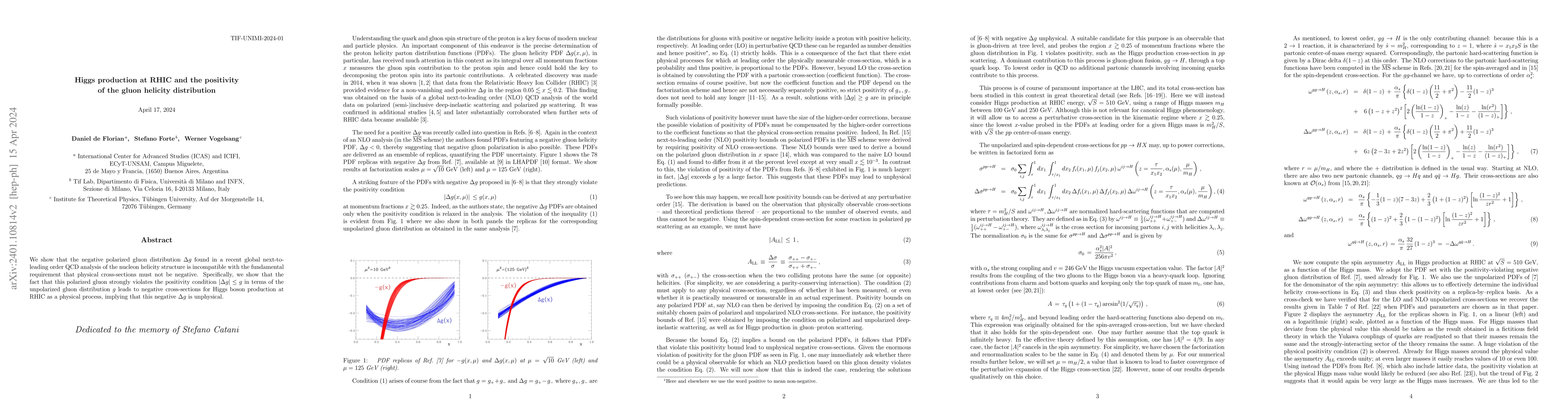 Thumbnail for Higgs production at RHIC and the positivity of the gluon helicity
  distribution