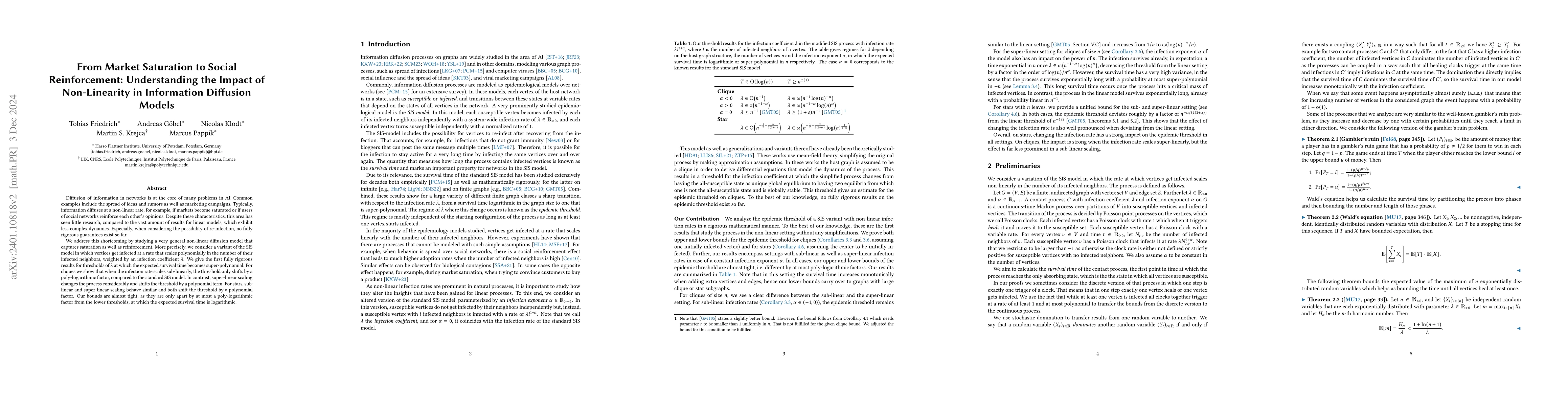 Thumbnail for From Market Saturation to Social Reinforcement: Understanding the Impact
  of Non-Linearity in Information Diffusion Models