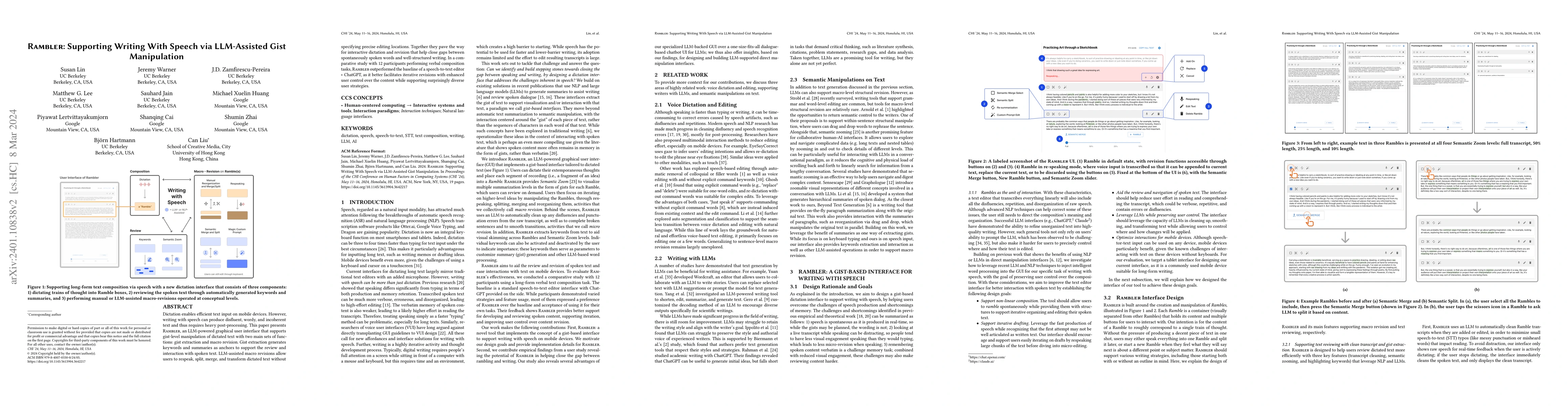Thumbnail for Rambler: Supporting Writing With Speech via LLM-Assisted Gist
  Manipulation