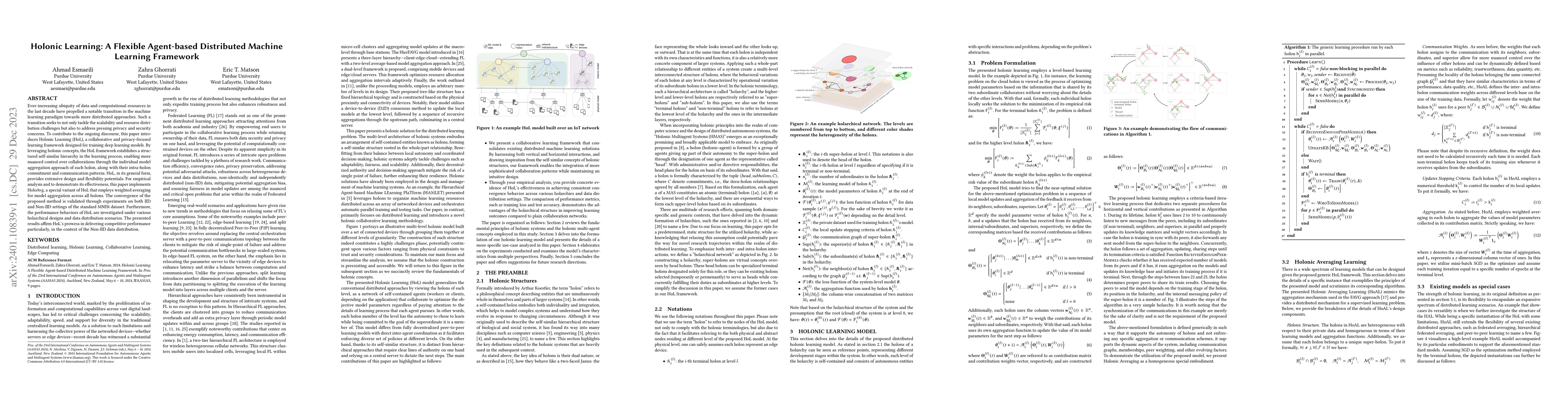 Thumbnail for Holonic Learning: A Flexible Agent-based Distributed Machine Learning
  Framework