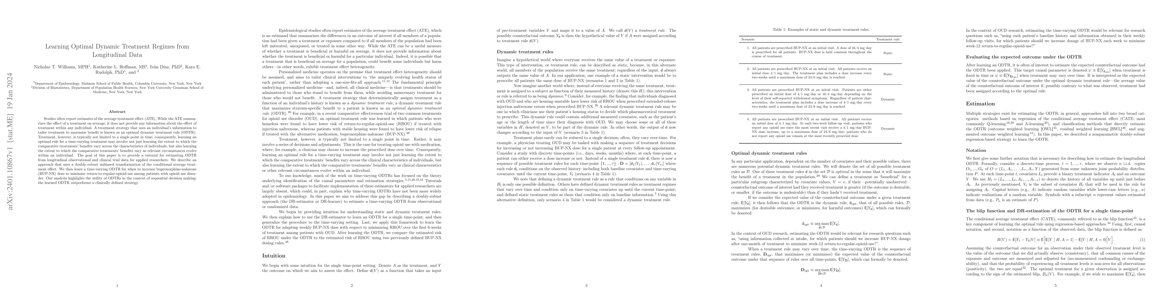 Thumbnail for Learning Optimal Dynamic Treatment Regimes from Longitudinal Data