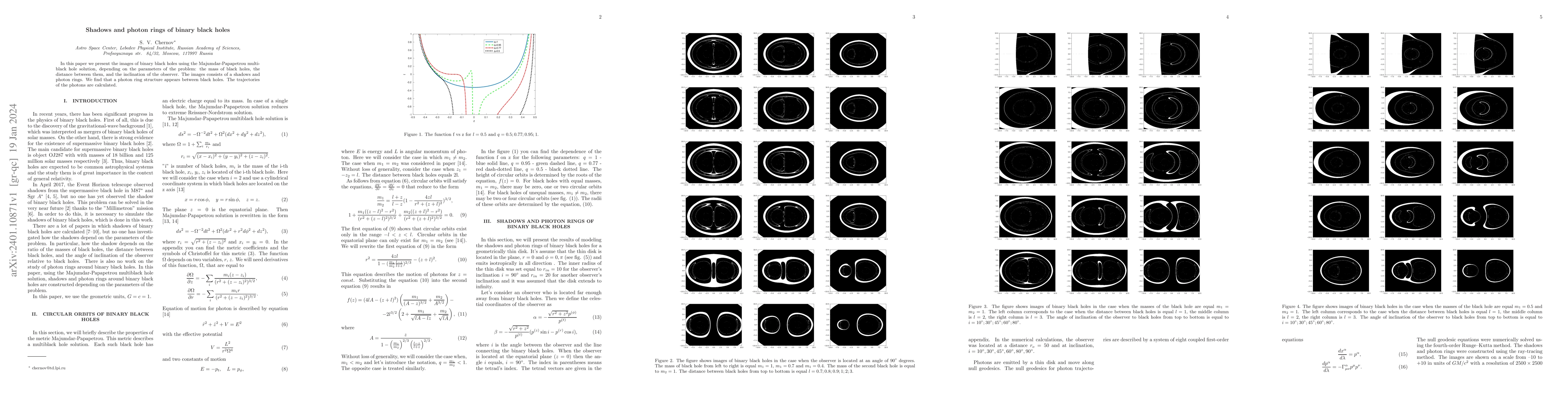 Thumbnail for Shadows and photon rings of binary black holes