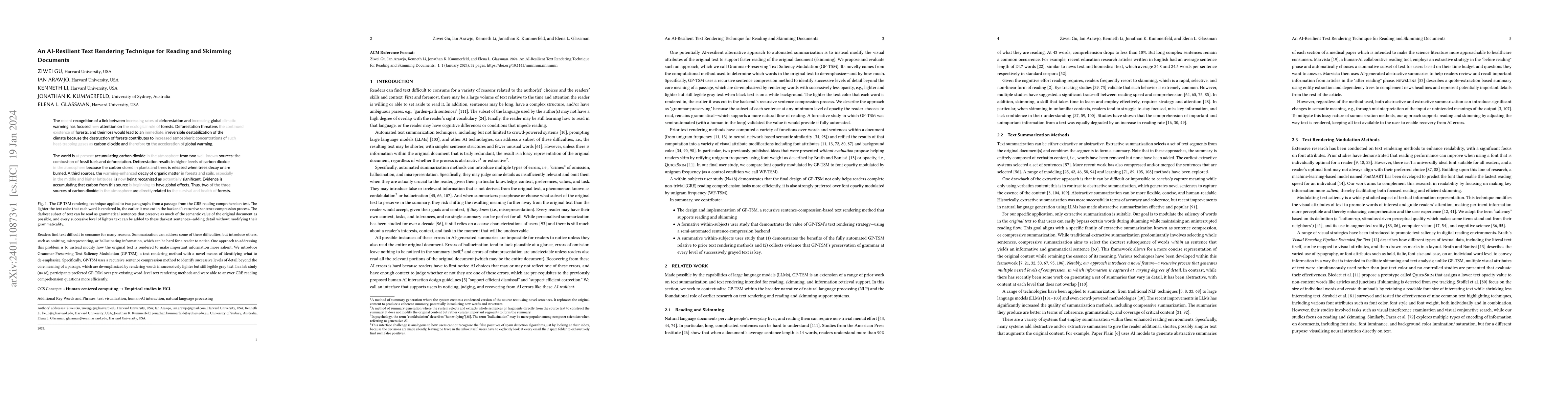 Thumbnail for An AI-Resilient Text Rendering Technique for Reading and Skimming
  Documents