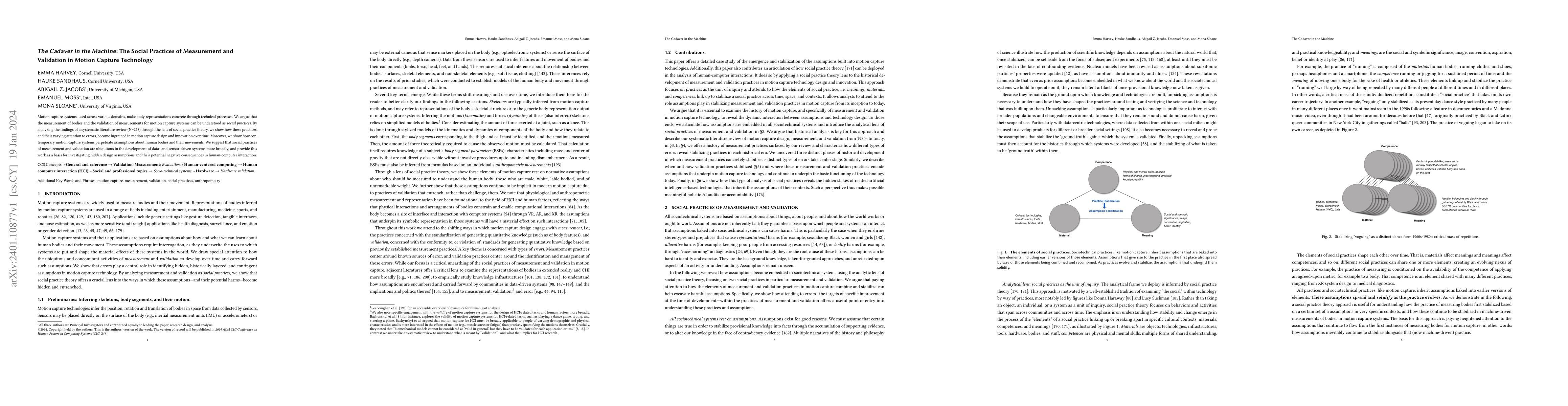 Thumbnail for The Cadaver in the Machine: The Social Practices of Measurement and
  Validation in Motion Capture Technology