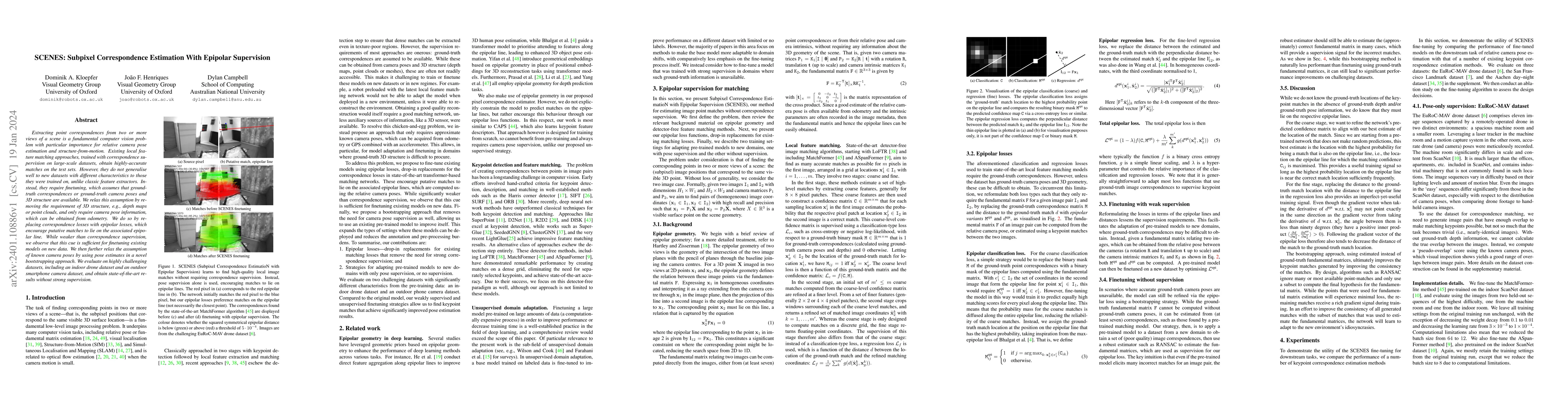 Thumbnail for SCENES: Subpixel Correspondence Estimation With Epipolar Supervision