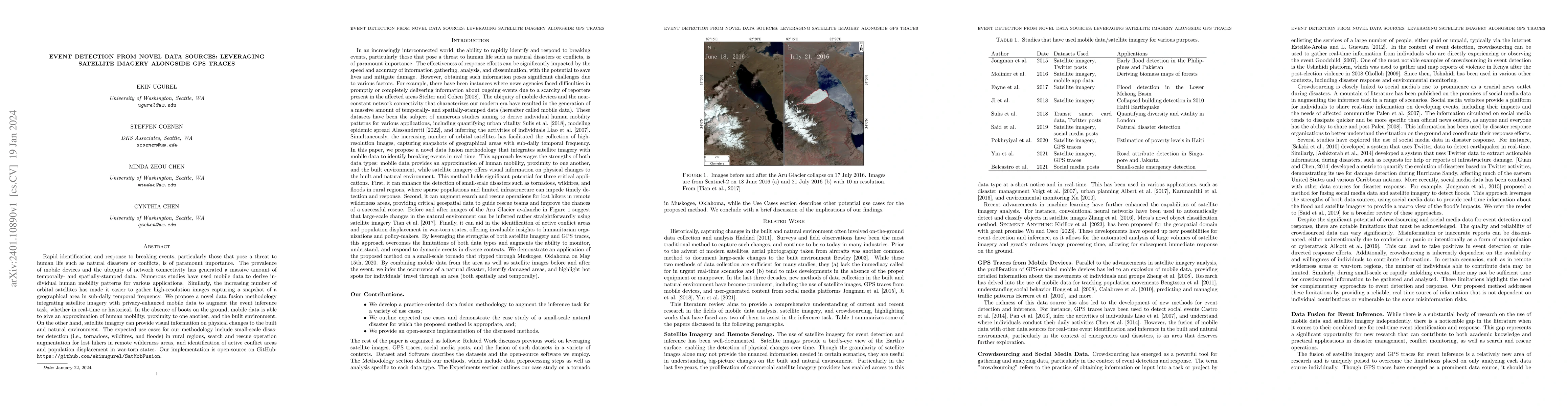 Thumbnail for Event detection from novel data sources: Leveraging satellite imagery
  alongside GPS traces