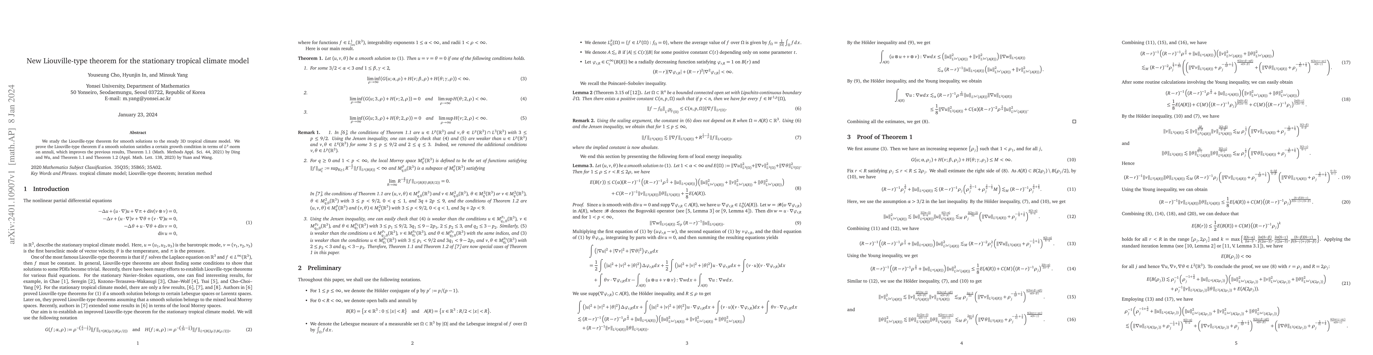 Thumbnail for New Liouville-type theorem for the stationary tropical climate model