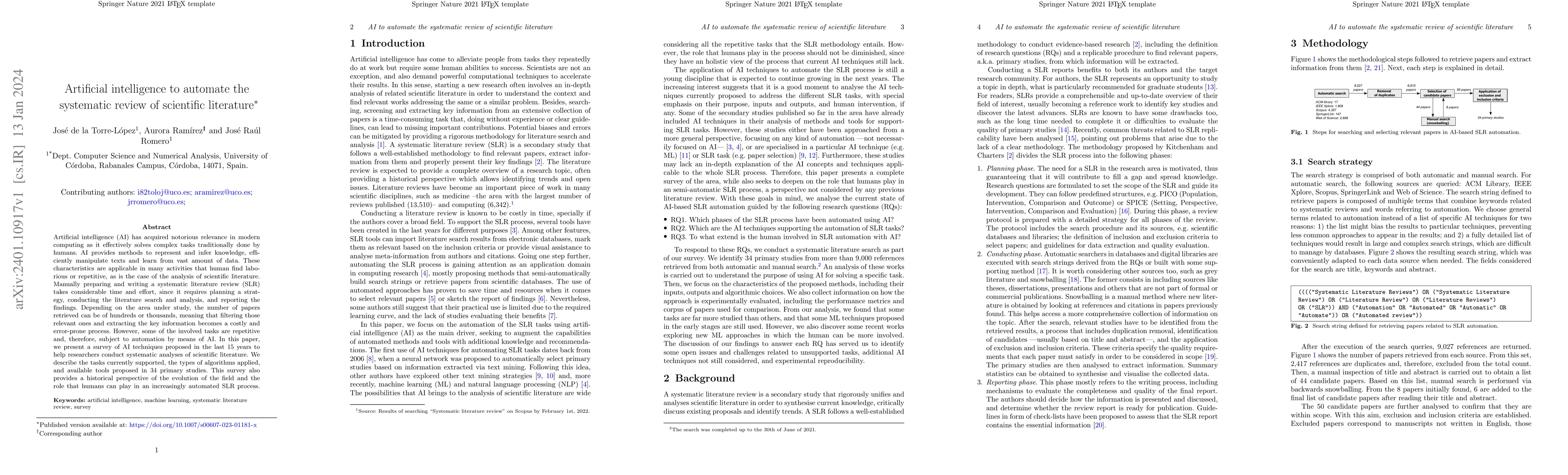 Thumbnail for Artificial intelligence to automate the systematic review of scientific
  literature
