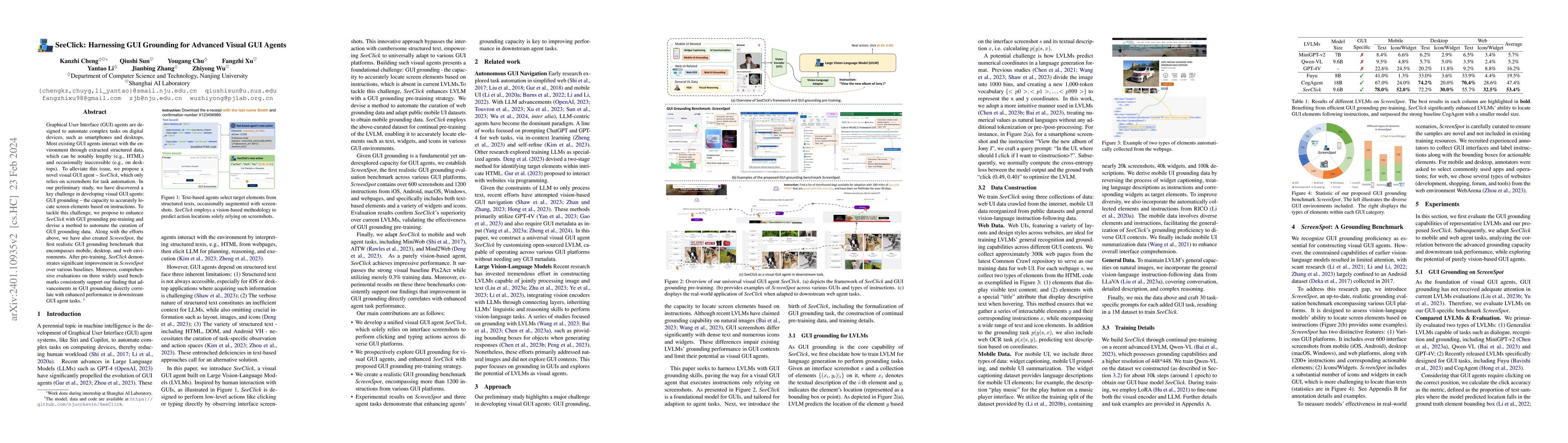 Thumbnail for SeeClick: Harnessing GUI Grounding for Advanced Visual GUI Agents