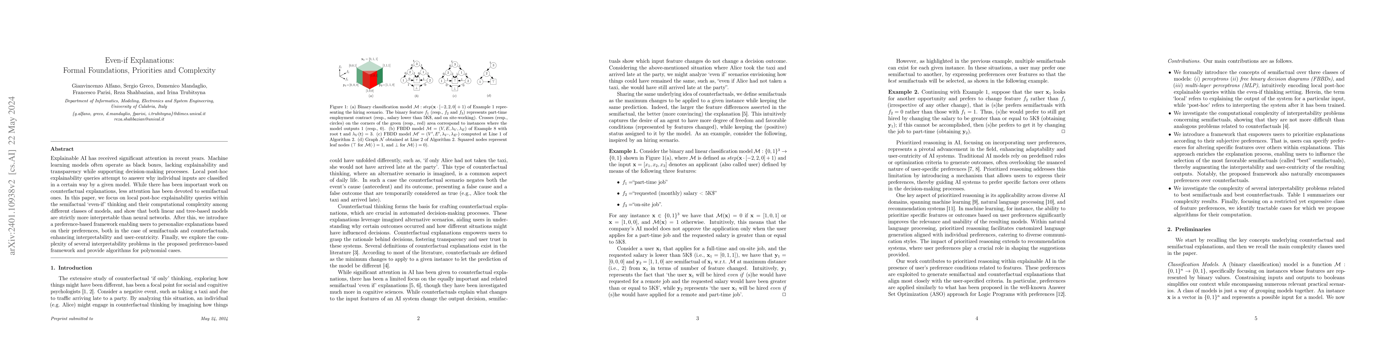 Thumbnail for Even-if Explanations: Formal Foundations, Priorities and Complexity
