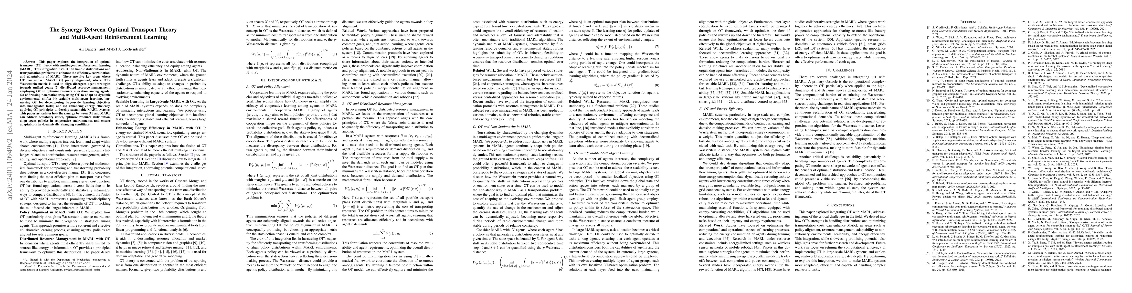 Thumbnail for The Synergy Between Optimal Transport Theory and Multi-Agent
  Reinforcement Learning