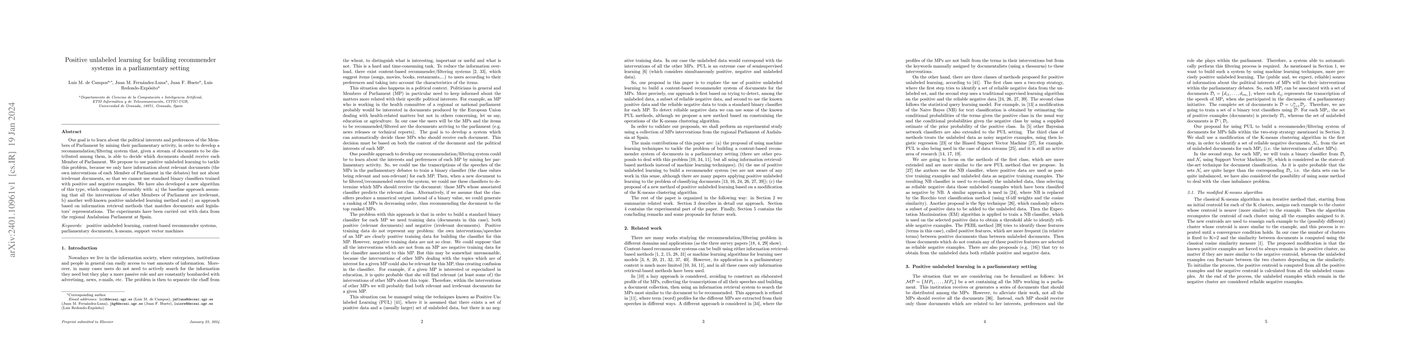 Thumbnail for Positive unlabeled learning for building recommender systems in a
  parliamentary setting