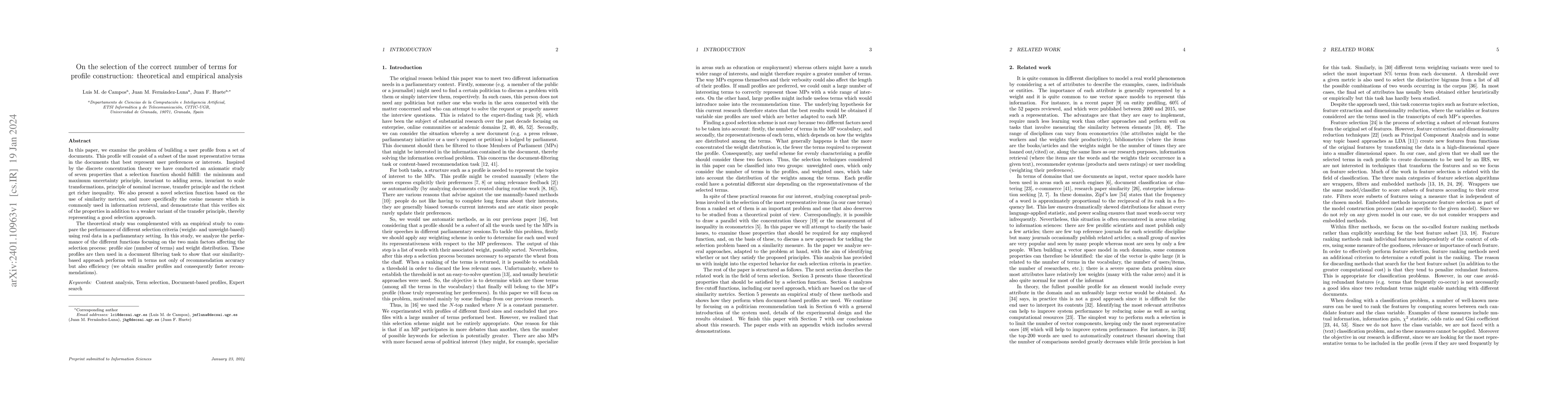 Thumbnail for On the selection of the correct number of terms for profile
  construction: theoretical and empirical analysis