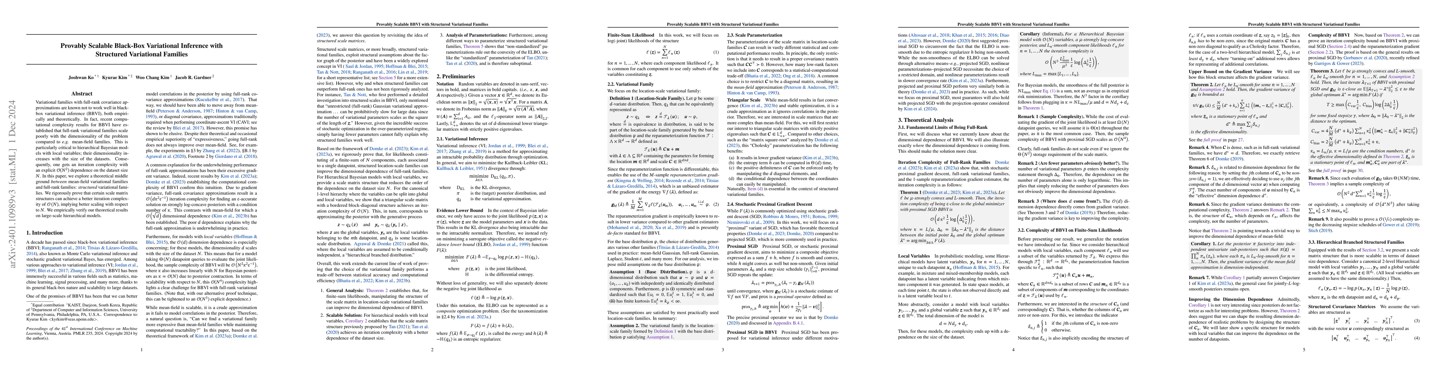 Thumbnail for Provably Scalable Black-Box Variational Inference with Structured
  Variational Families