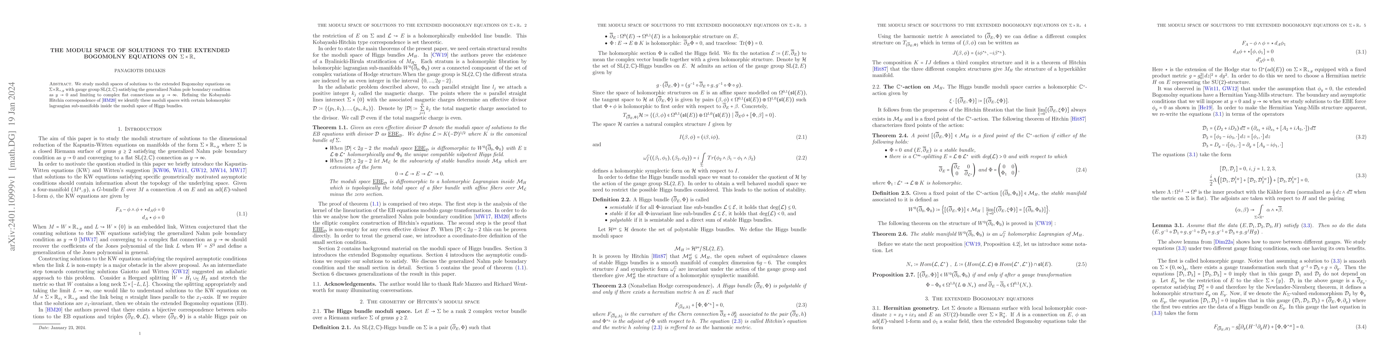 Thumbnail for The moduli space of solutions to the Extended Bogomolny equations on
  $\Sigma \times \mathbb{R_+}$