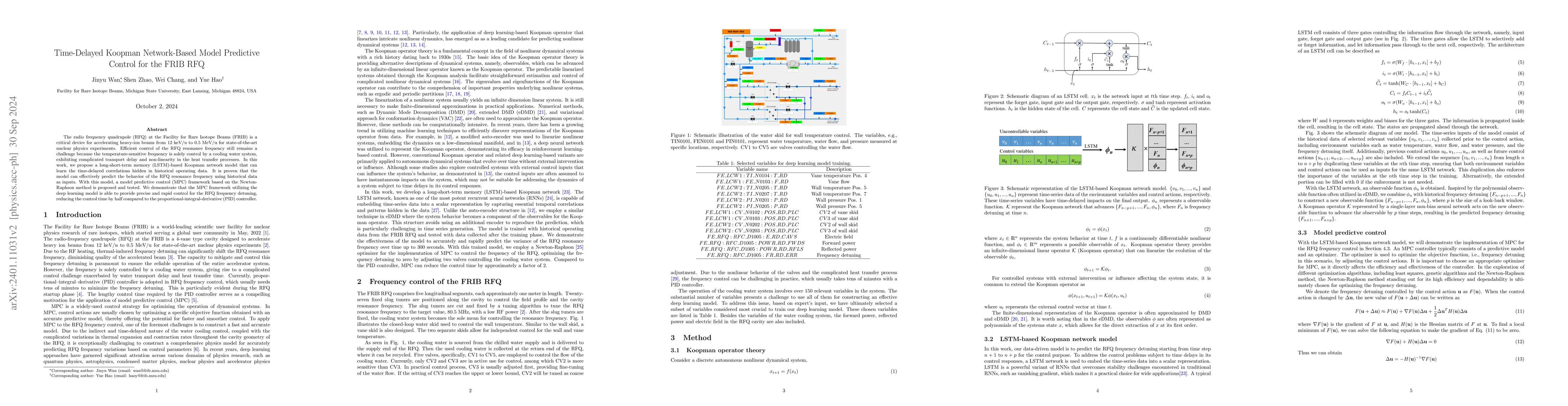 Thumbnail for Time-Delayed Koopman Network-Based Model Predictive Control for the FRIB
  RFQ