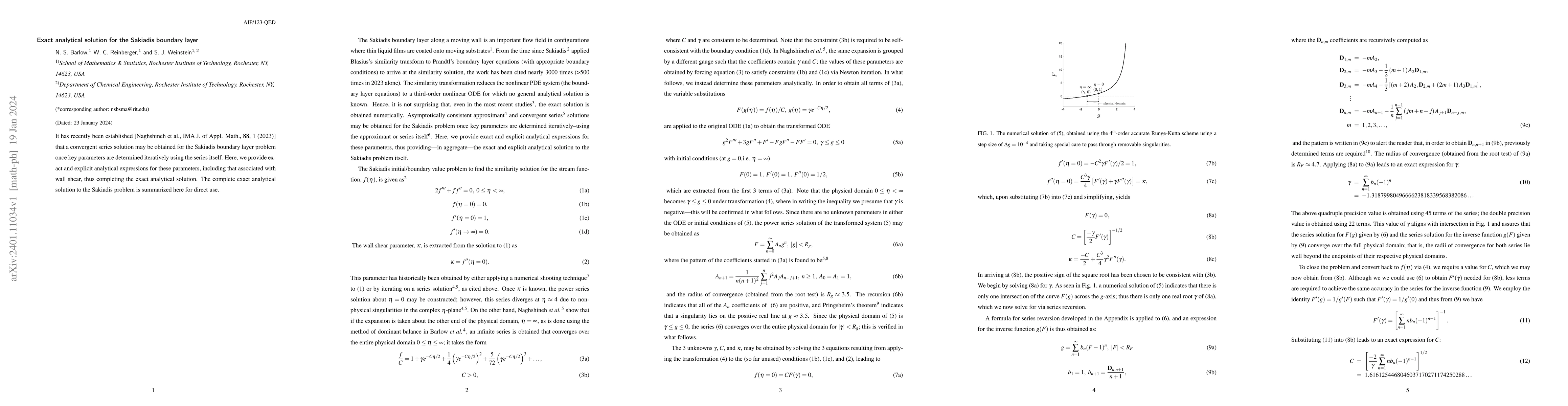 Thumbnail for Exact analytical solution for the Sakiadis boundary layer