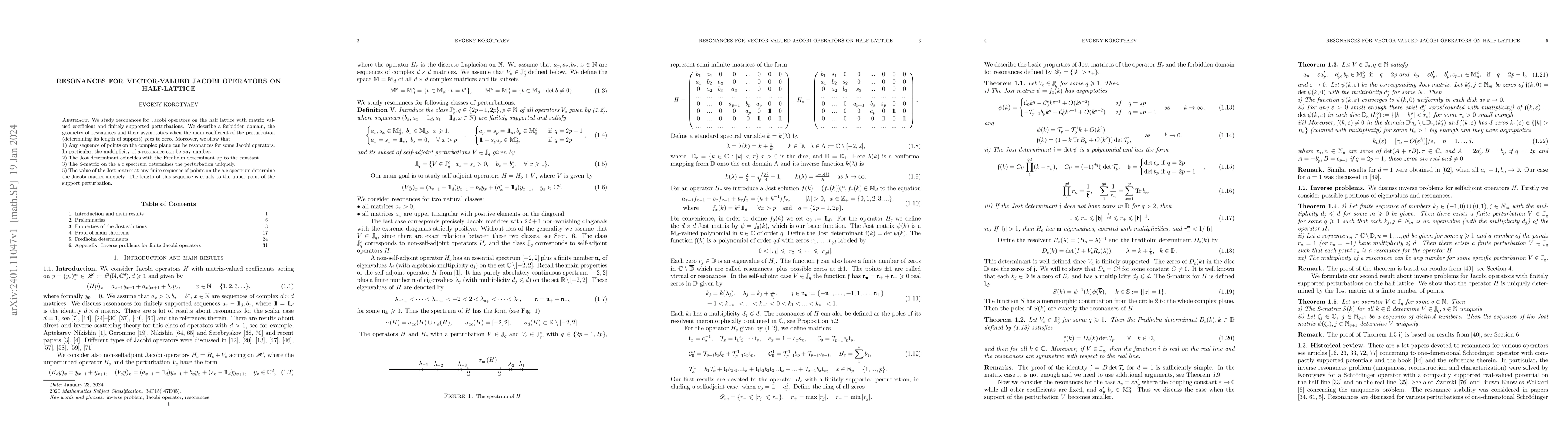 Thumbnail for Resonances for vector-valued Jacobi operators on half-lattice