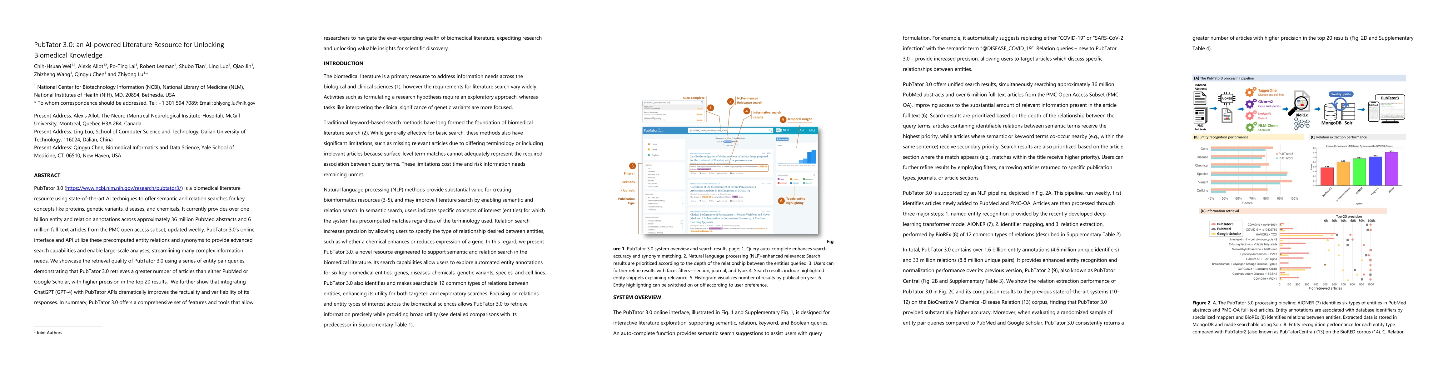 Thumbnail for PubTator 3.0: an AI-powered Literature Resource for Unlocking Biomedical
  Knowledge
