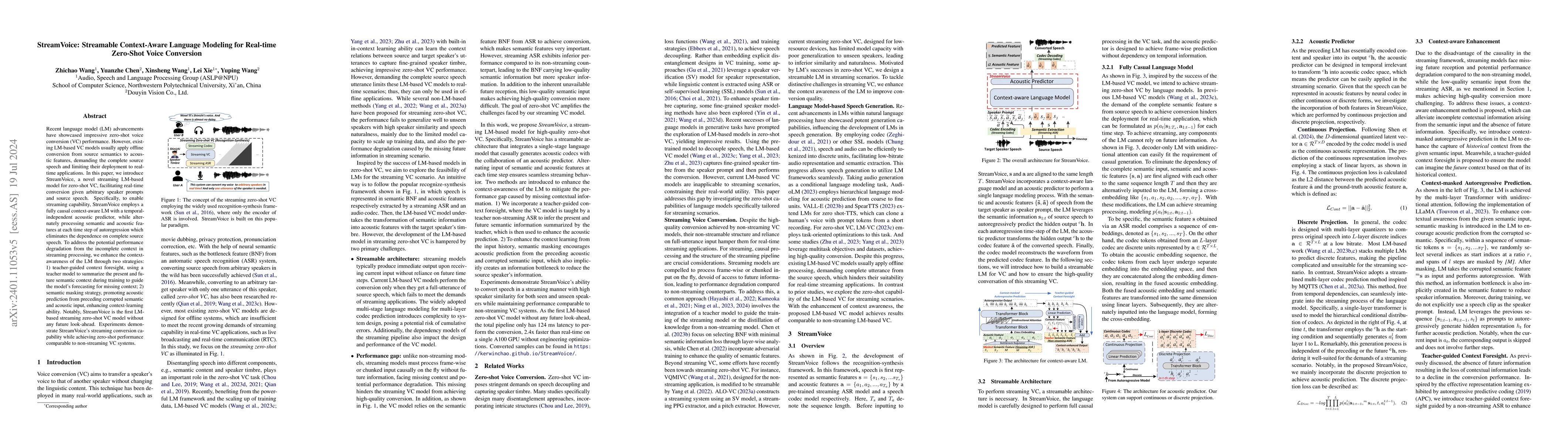 Thumbnail for StreamVoice: Streamable Context-Aware Language Modeling for Real-time
  Zero-Shot Voice Conversion