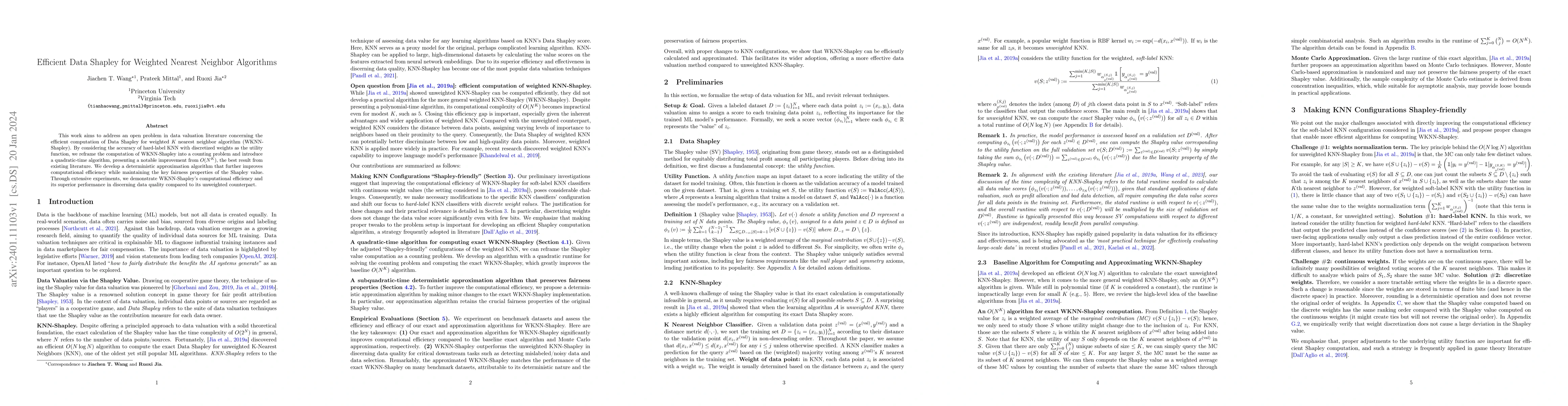 Thumbnail for Efficient Data Shapley for Weighted Nearest Neighbor Algorithms
