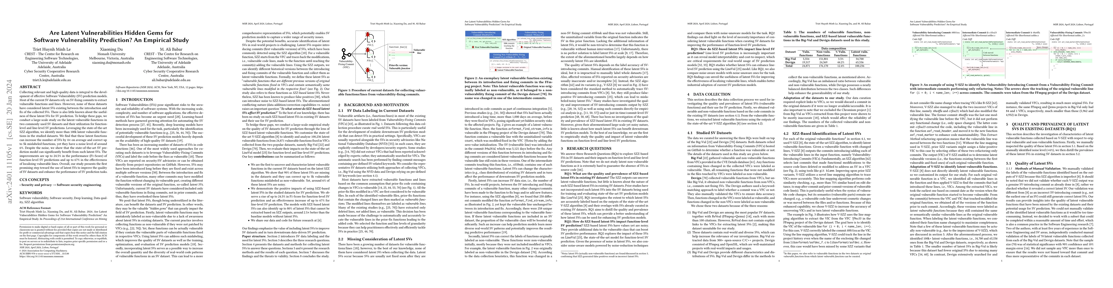 Thumbnail for Are Latent Vulnerabilities Hidden Gems for Software Vulnerability
  Prediction? An Empirical Study