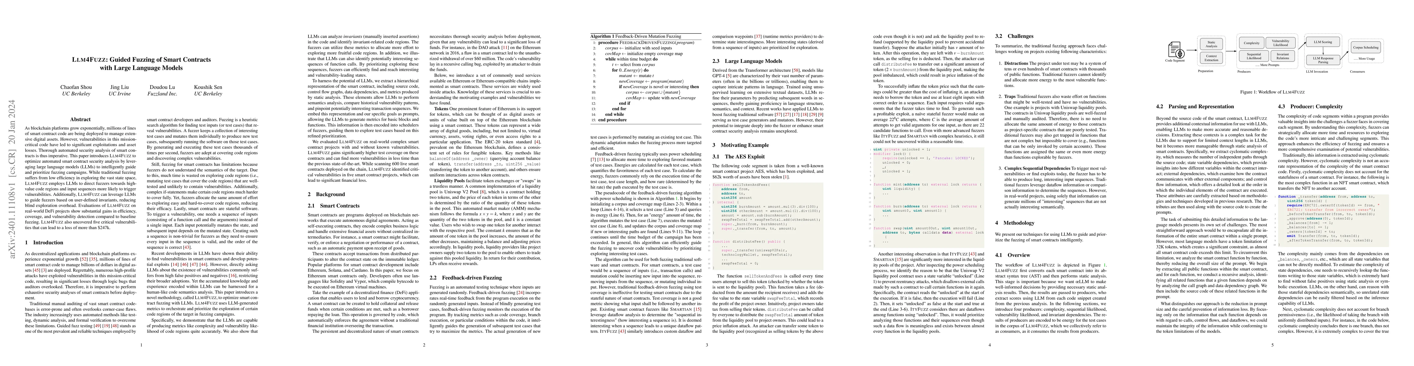 Thumbnail for LLM4Fuzz: Guided Fuzzing of Smart Contracts with Large Language Models