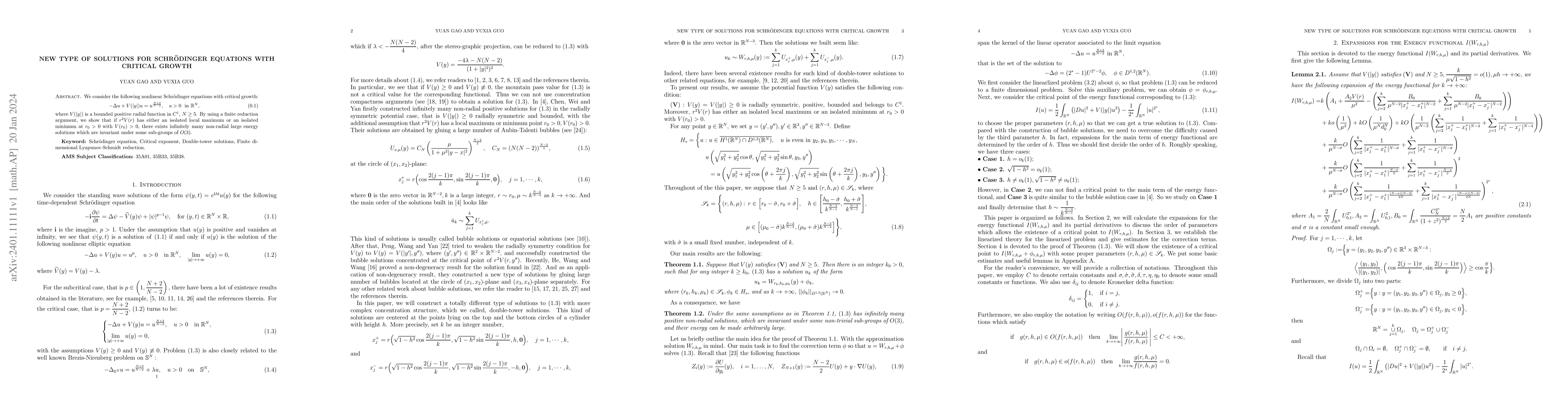 Thumbnail for New type of solutions for Schr\"odinger equations with critical growth