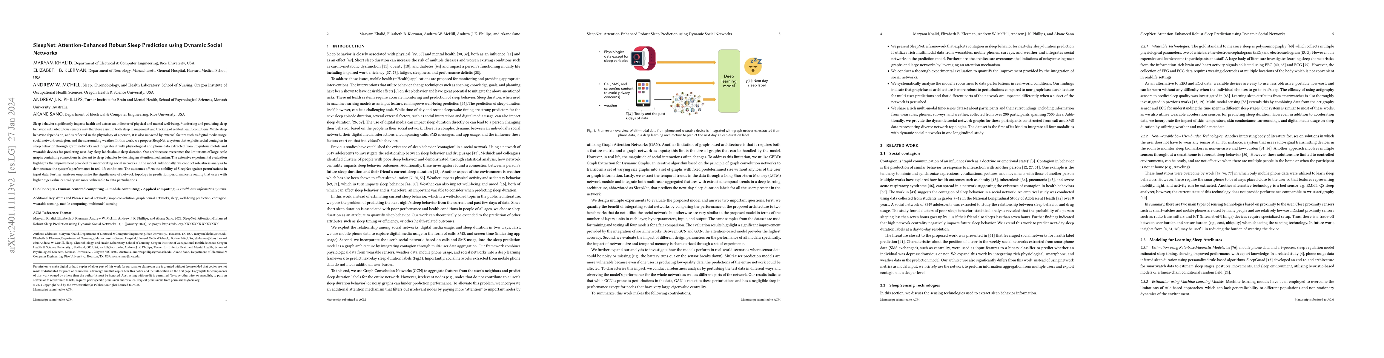 Thumbnail for SleepNet: Attention-Enhanced Robust Sleep Prediction using Dynamic
  Social Networks